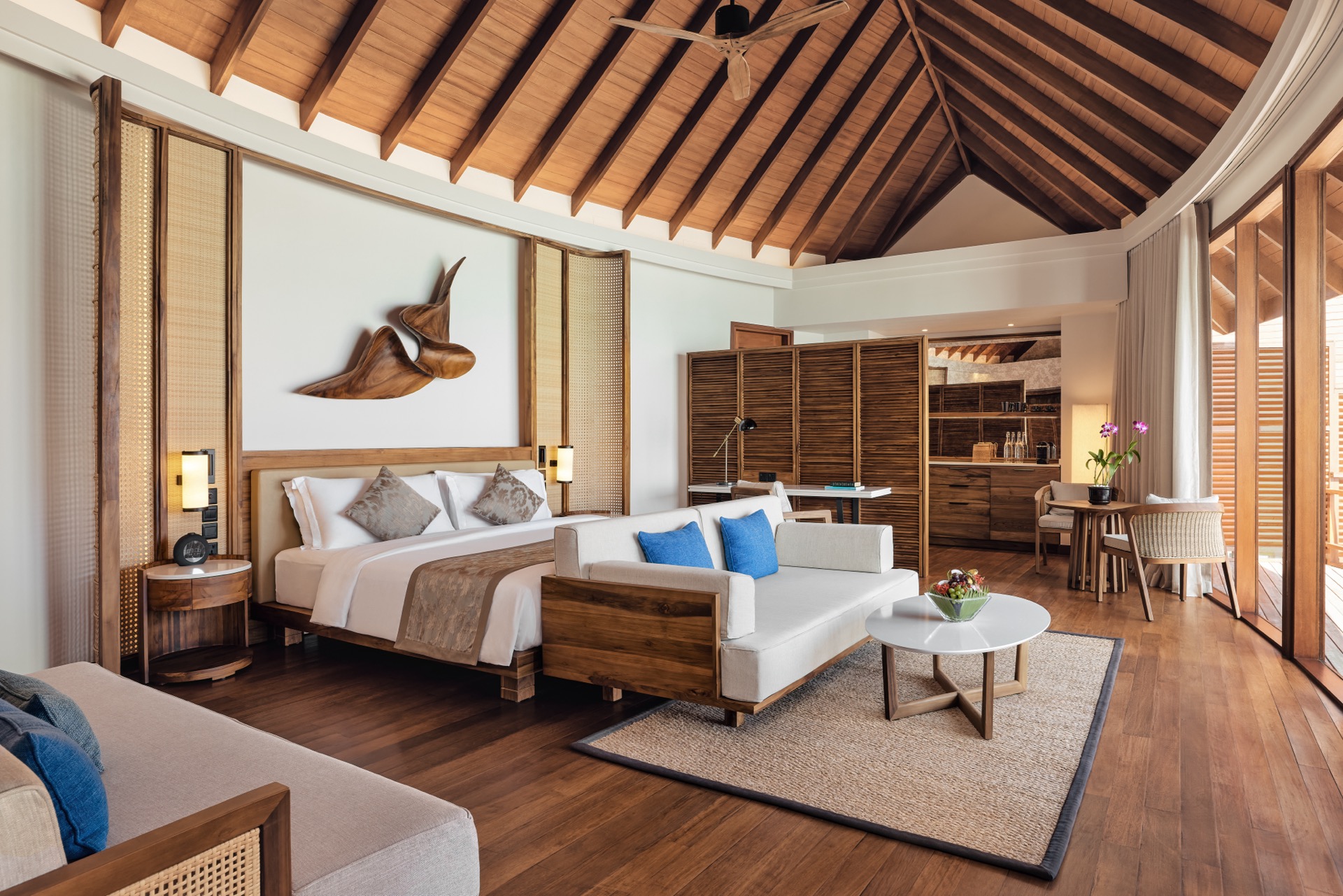 Sunset Over Water Pool Villa Bedroom Anantara Dhigu